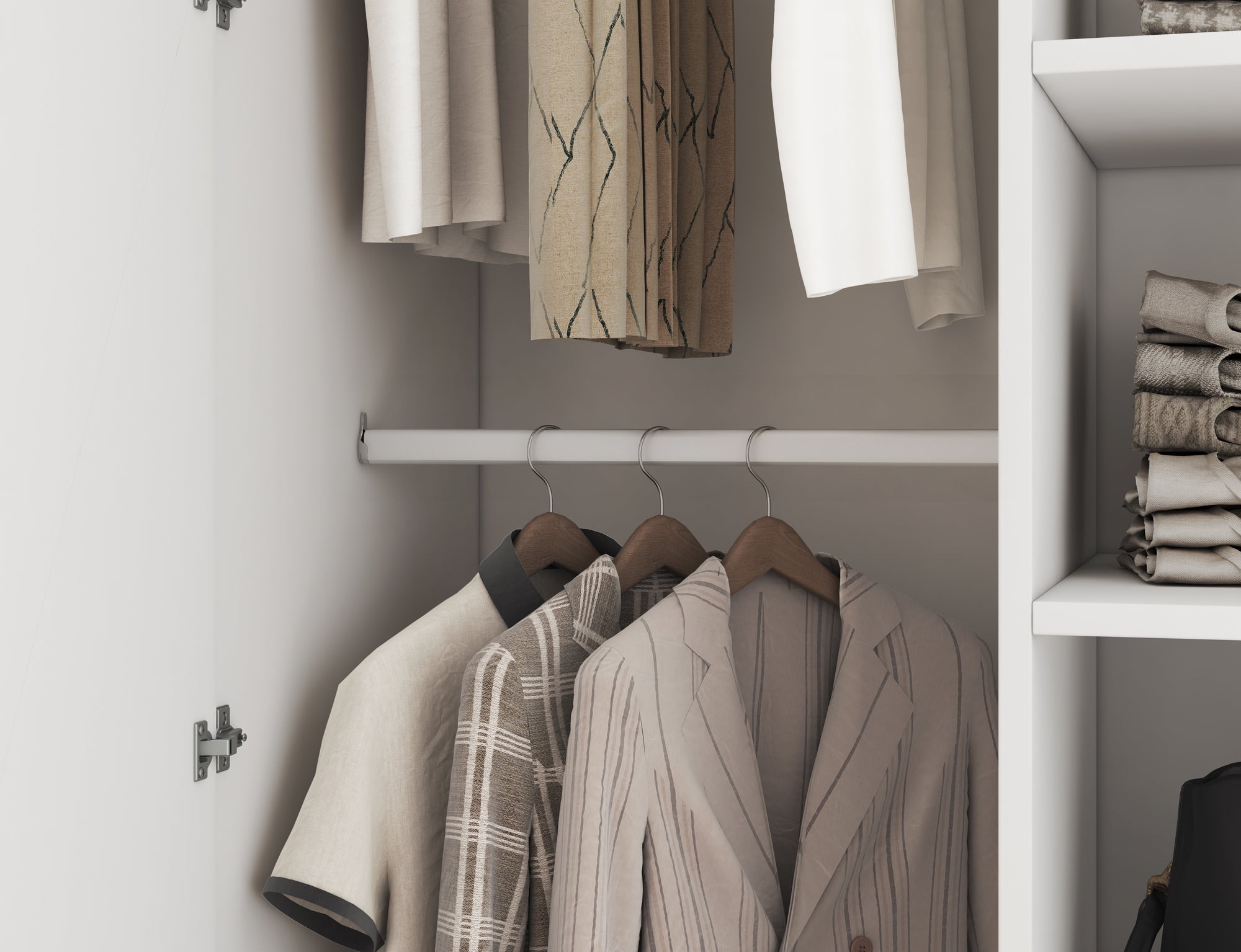 Armoire Dressing 2 Portes 120 cm – Design Moderne + Grand Rangement – Miroir Optionnel - NORVIA