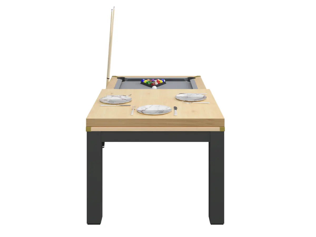Table à manger convertible en billard bois et noir