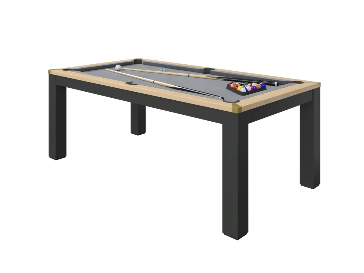 Table à manger convertible en billard bois et noir