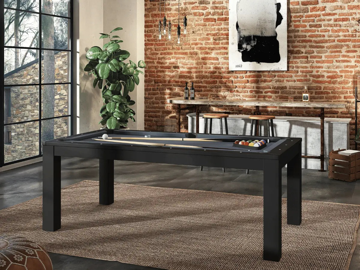 Table à manger convertible en billard noir