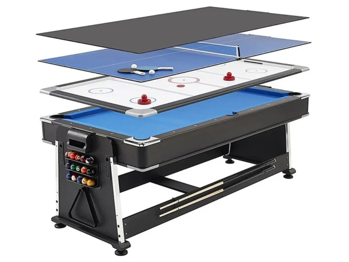 Table multi-jeux billard air hockey ping pong Noir
