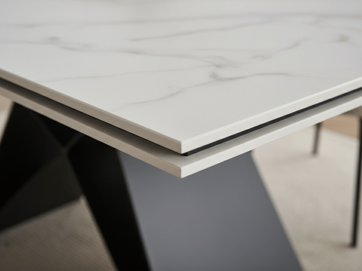 Table à manger extensible MASDAR en céramique – 180 cm fermée / 260 cm ouverte