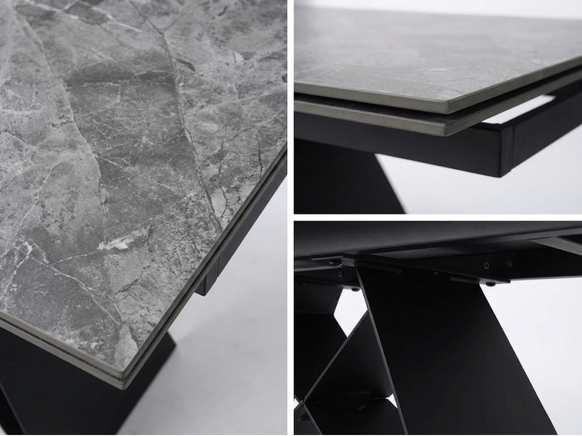 Table à manger extensible MASDAR en céramique – 180 cm fermée / 260 cm ouverte