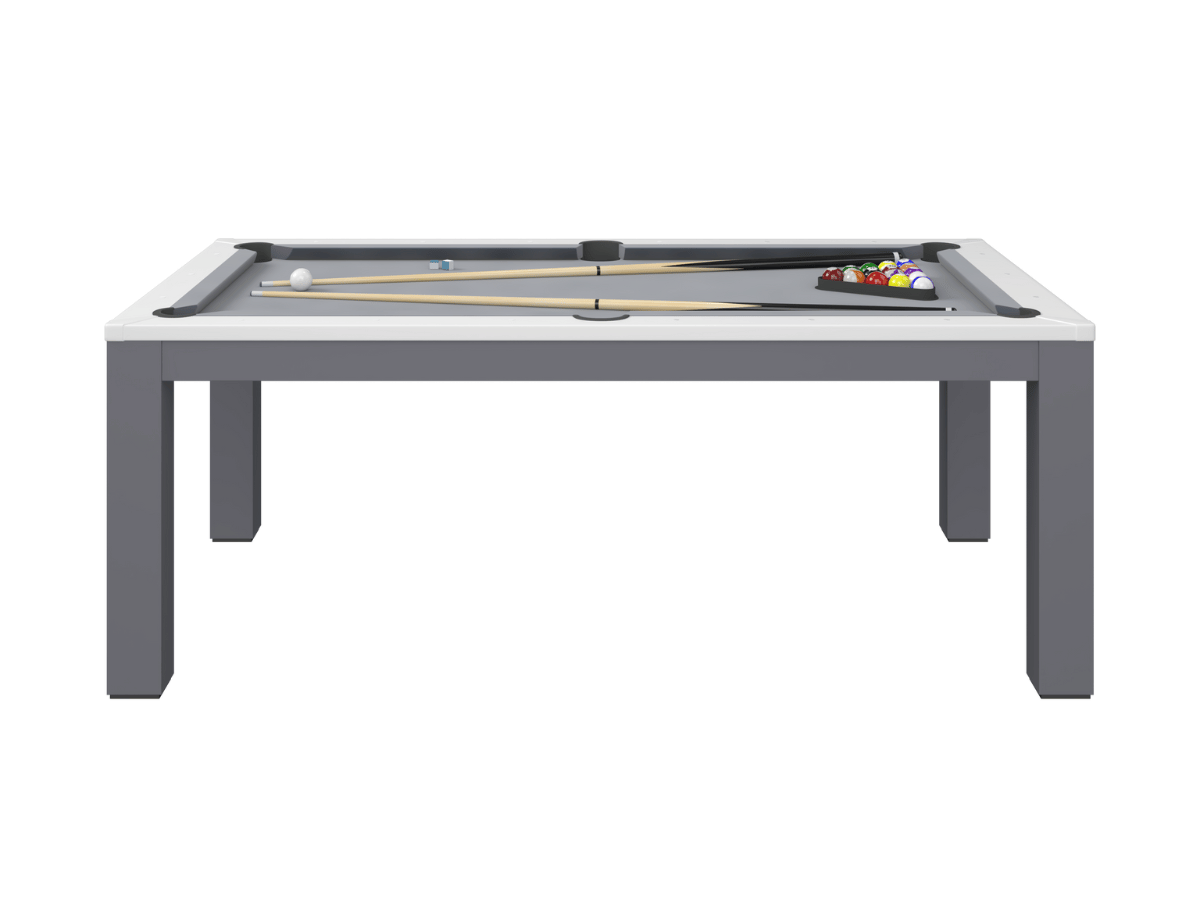 Table à manger convertible en billard blanc et gris