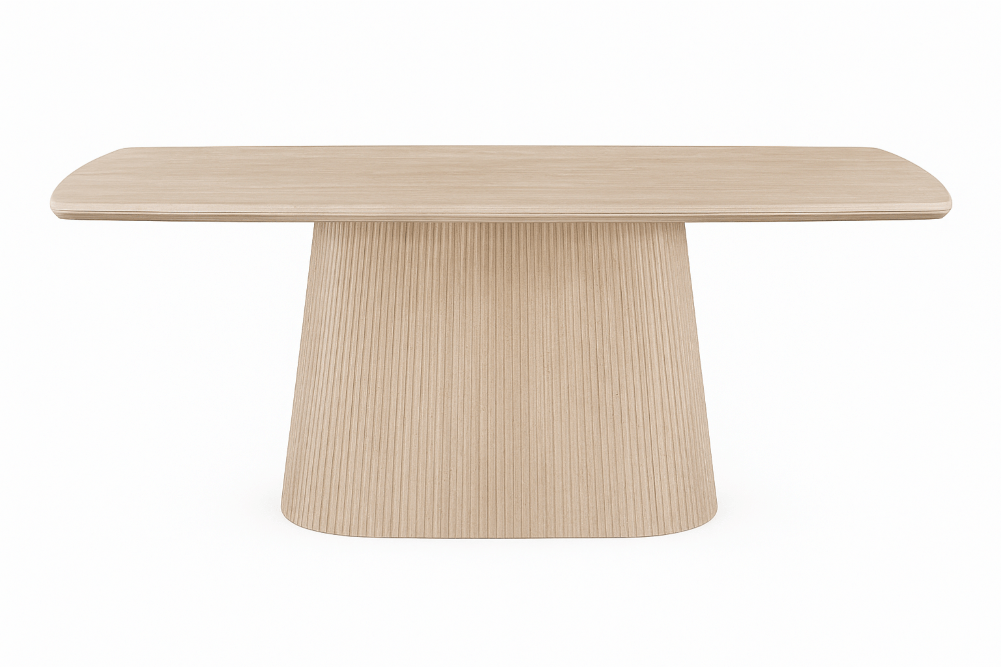 Table à manger Dona – Plateau effet céramique travertin & pieds métal décor bois strié – 180 cm