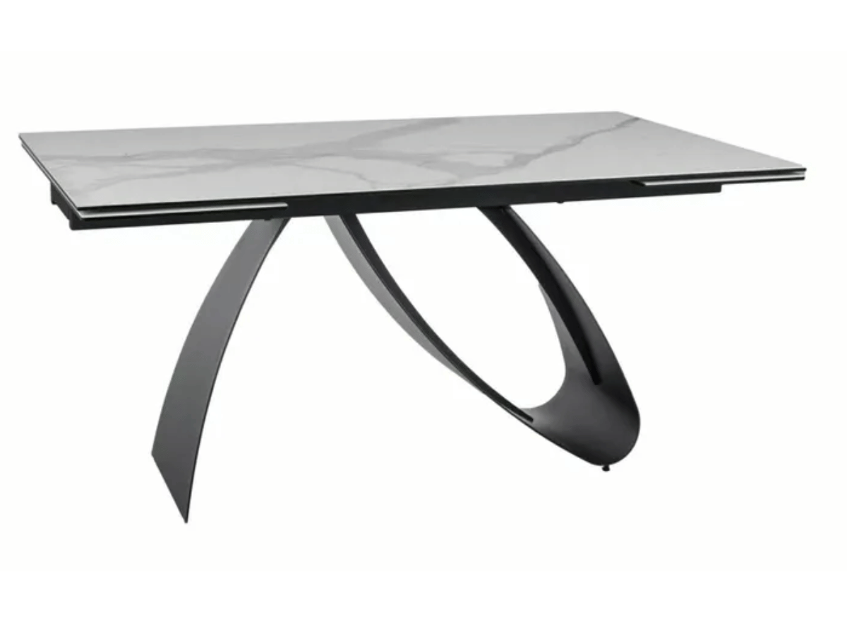 Table à manger extensible céramique marbre noir ALMA