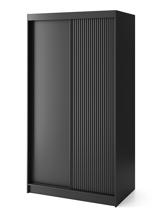 Armoire Dressing Coulissante 120 & 180 cm – Noir ou Blanc – Miroir Optionnel - RAVENTO
