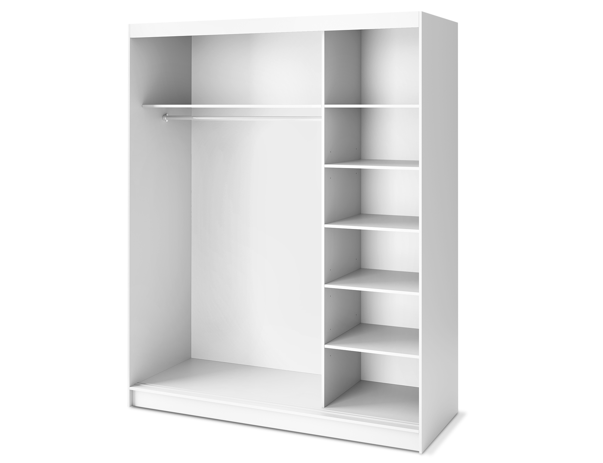 Armoire Dressing Coulissante 120 & 180 cm – Noir ou Blanc – Miroir Optionnel - RAVENTO