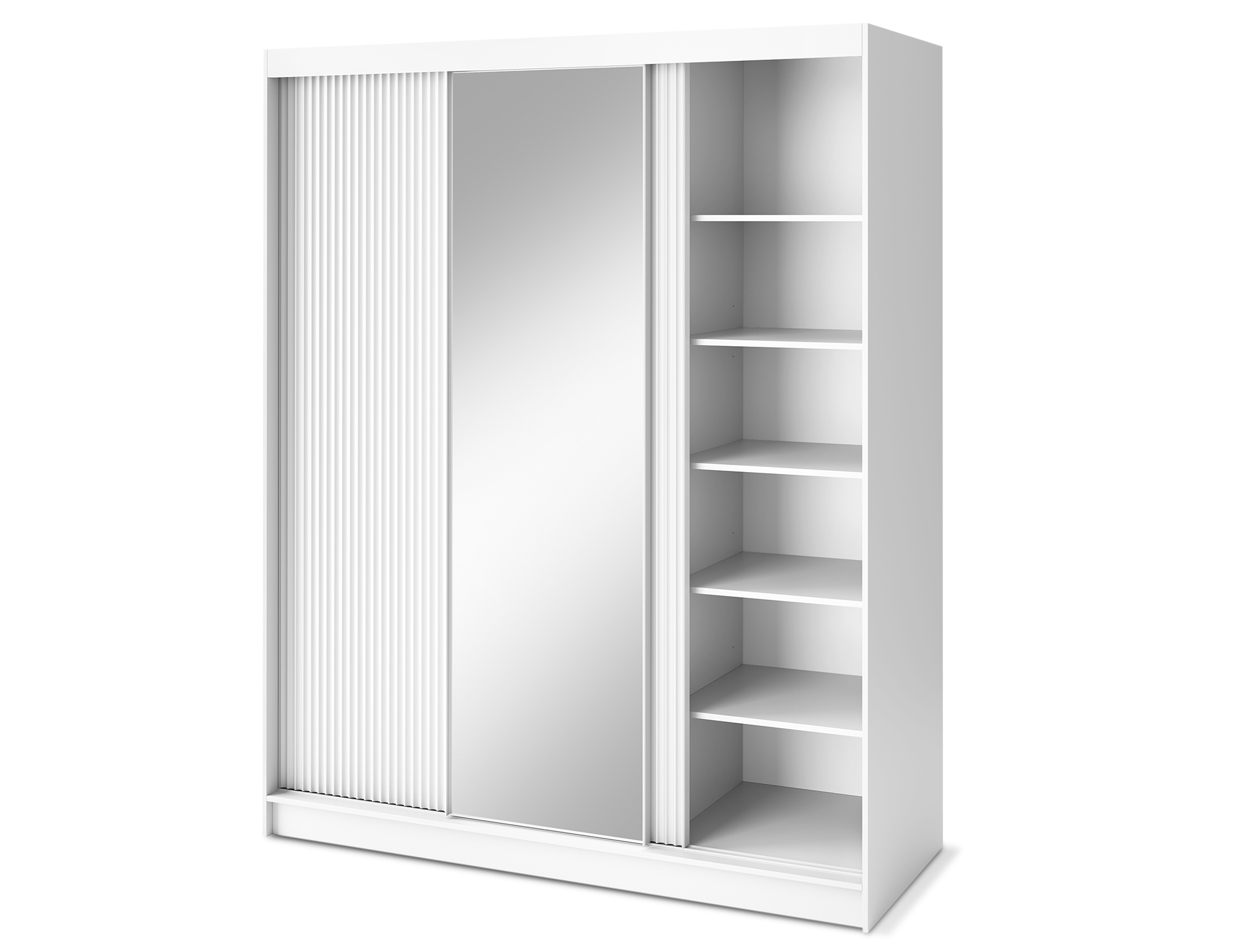 Armoire Dressing Coulissante 120 & 180 cm – Noir ou Blanc – Miroir Optionnel - RAVENTO