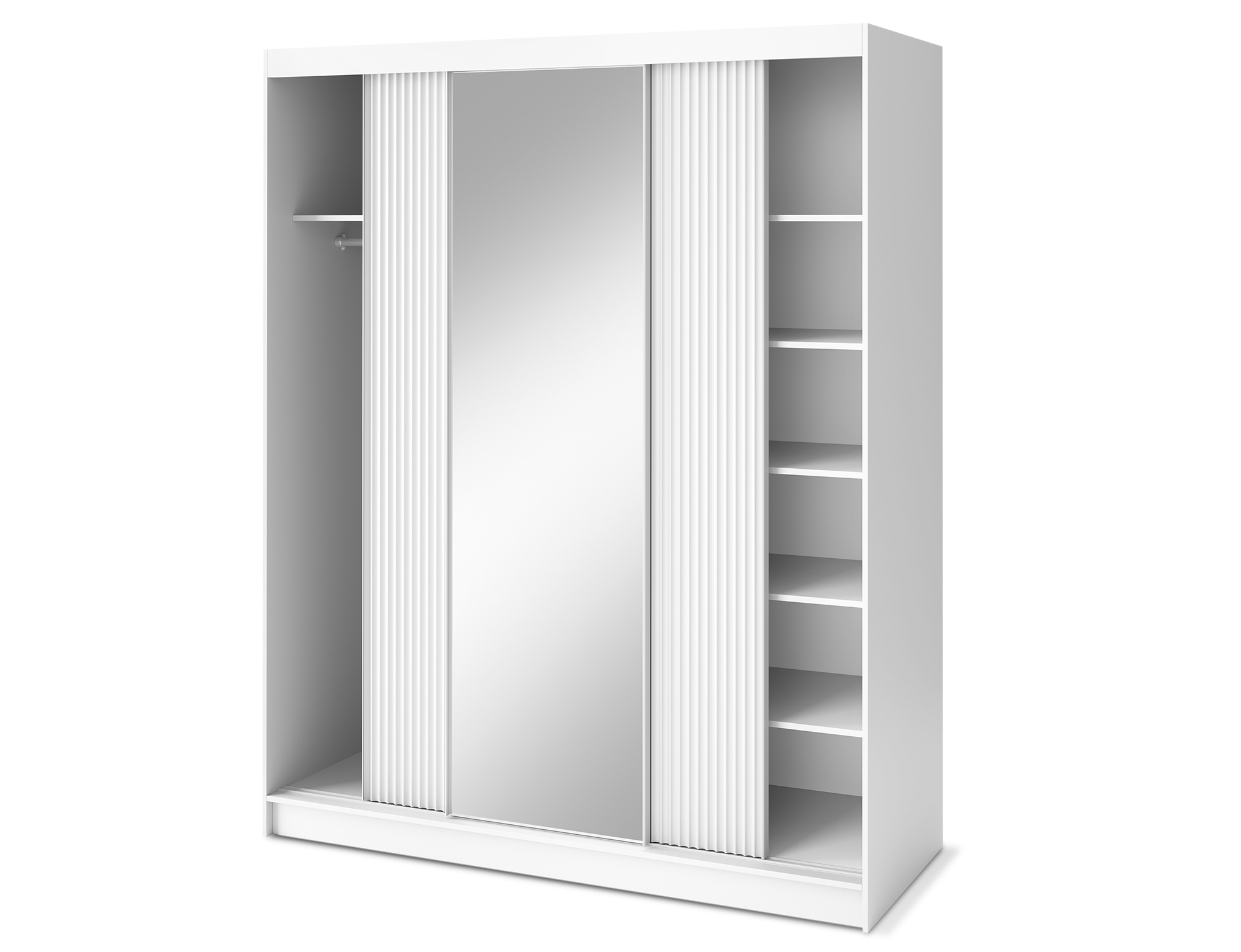 Armoire Dressing Coulissante 120 & 180 cm – Noir ou Blanc – Miroir Optionnel - RAVENTO