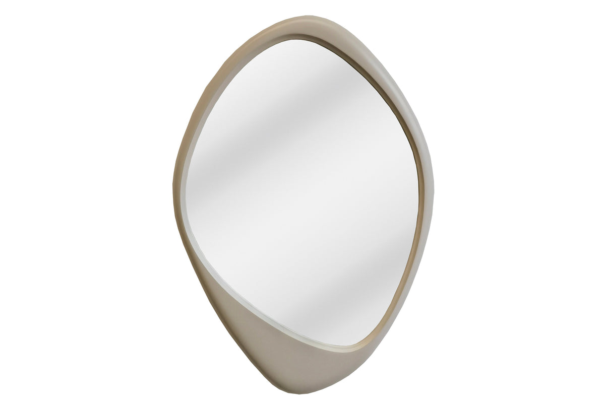 Asymmetrischer Wandspiegel ORGANIC 95cm greige flexibel aufhängbar