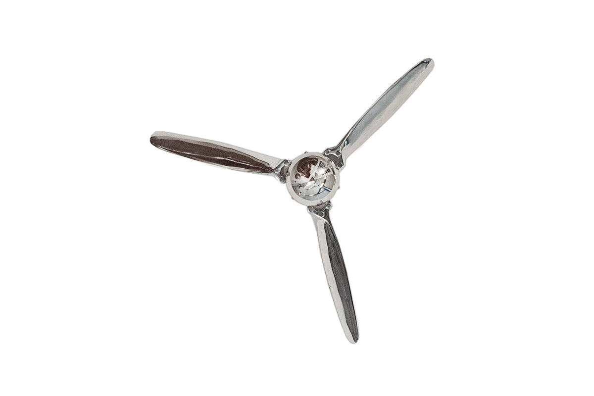 Authentische Wanddekoration SCREW III 90cm silber Flugzeug Propeller