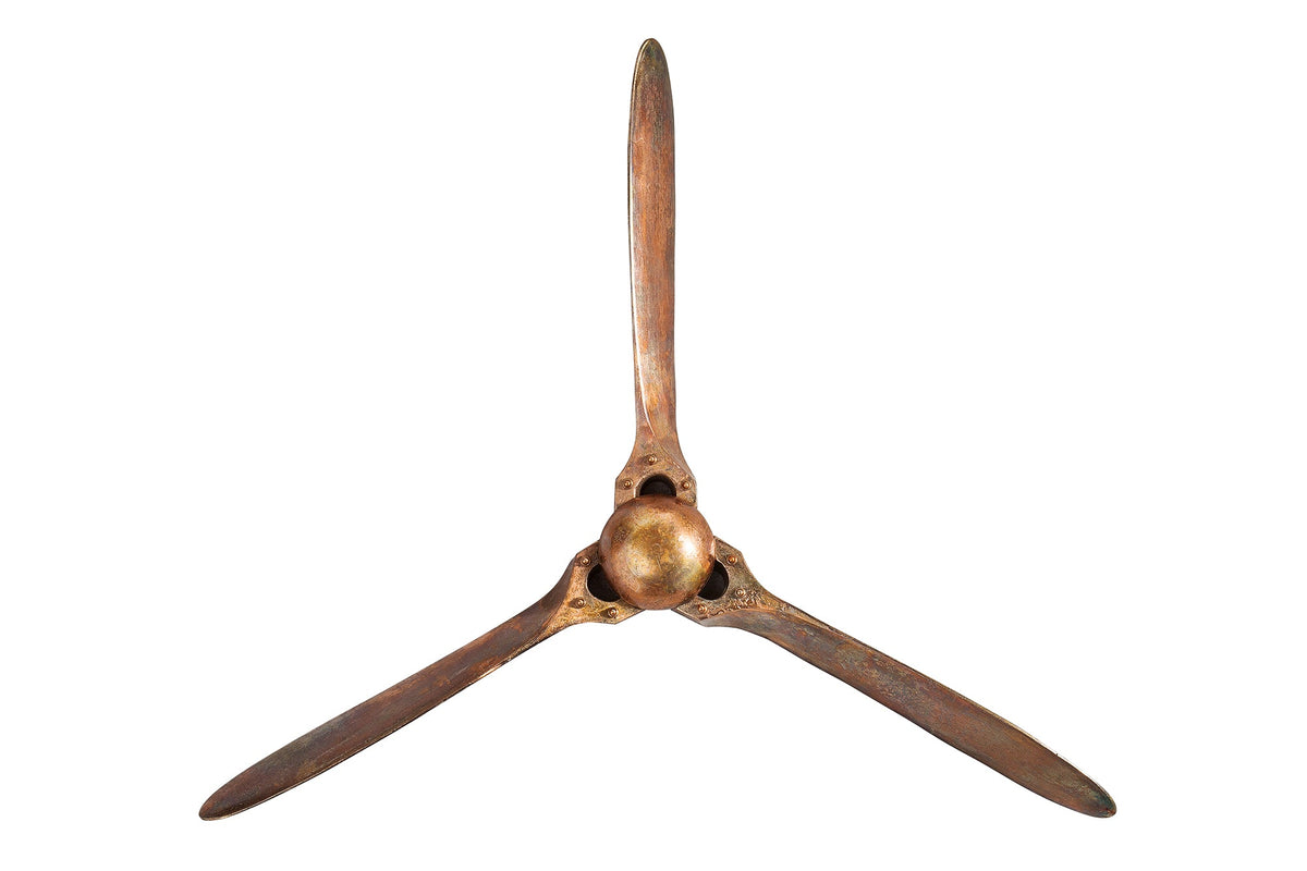 Authentische Wanddekoration SCREW III 97cm kupfer geflammt Flugzeug Propeller