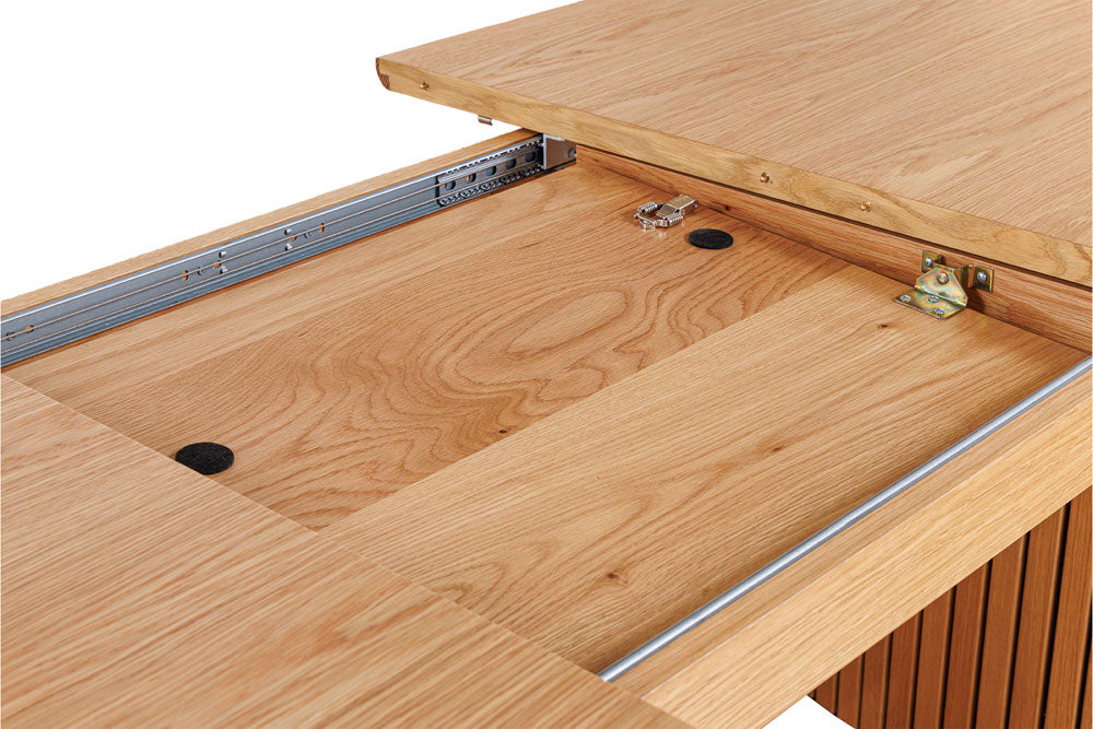 Table à manger en bois massif MAKASSAR 160-200-240cm finition pierre marron Sheesham extensible