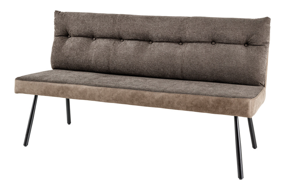 Banquette moderne BIG GEORGE 160cm taupe tissu plat ressorts ensachés noir