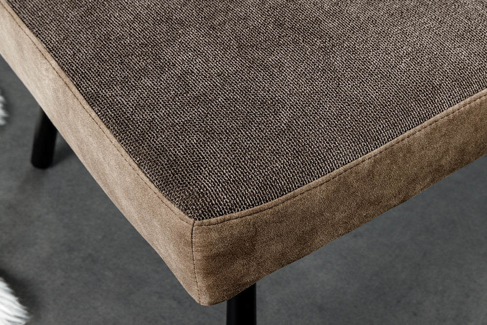 Banquette moderne BIG GEORGE 160cm taupe tissu plat ressorts ensachés noir
