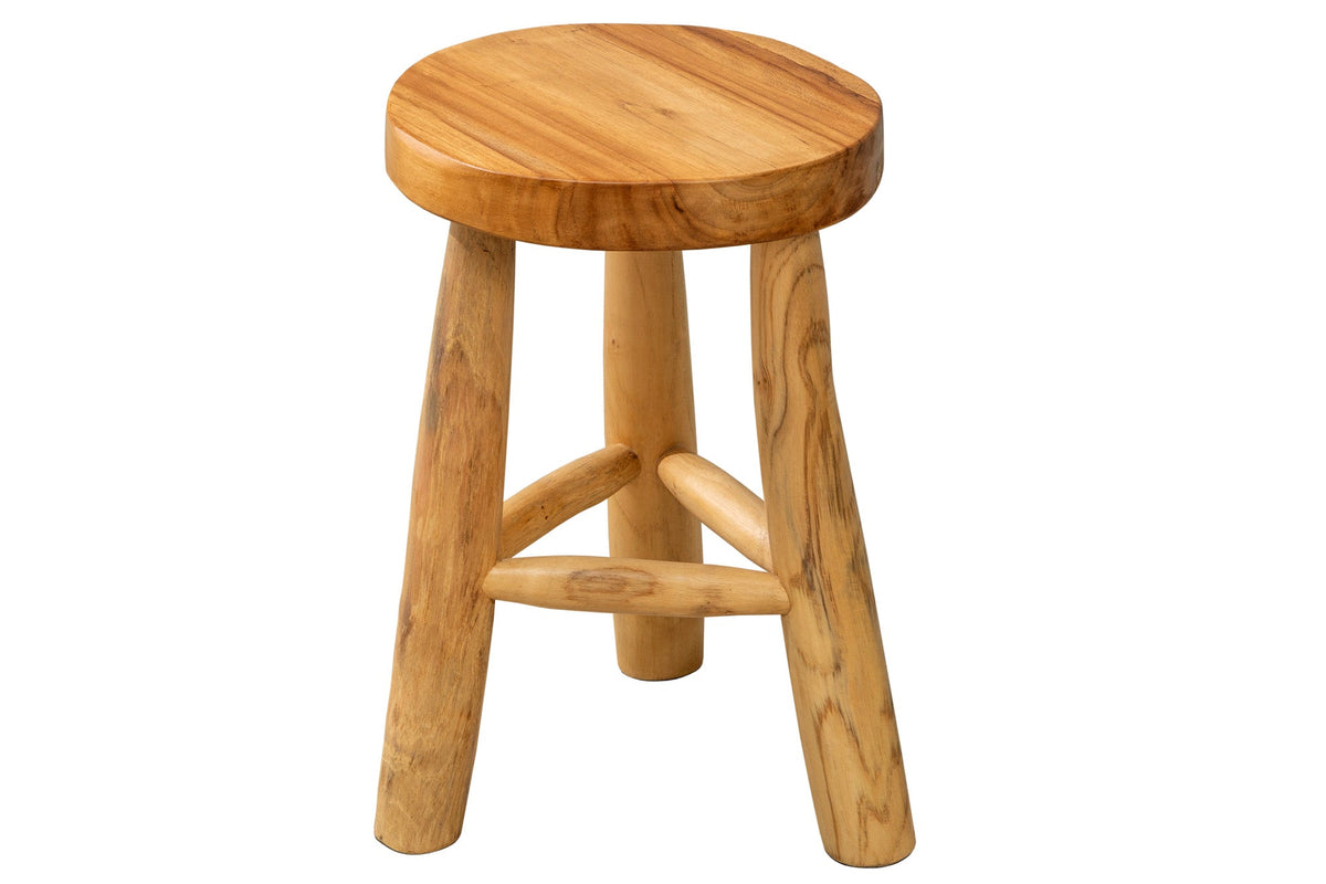bois massif tabouret BALI 45cm naturel rond bois de teck table d'appoint tabouret d'assise table de nuit