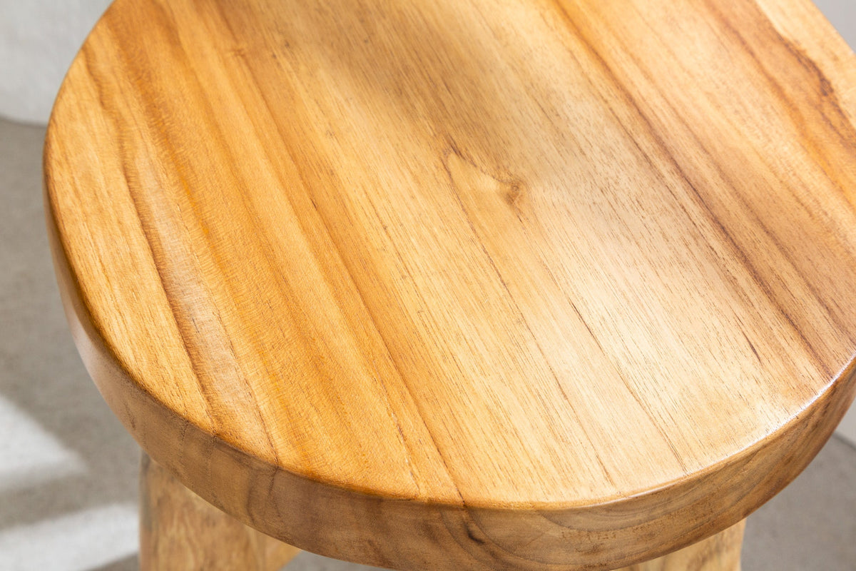 bois massif tabouret BALI 45cm naturel rond bois de teck table d'appoint tabouret d'assise table de nuit