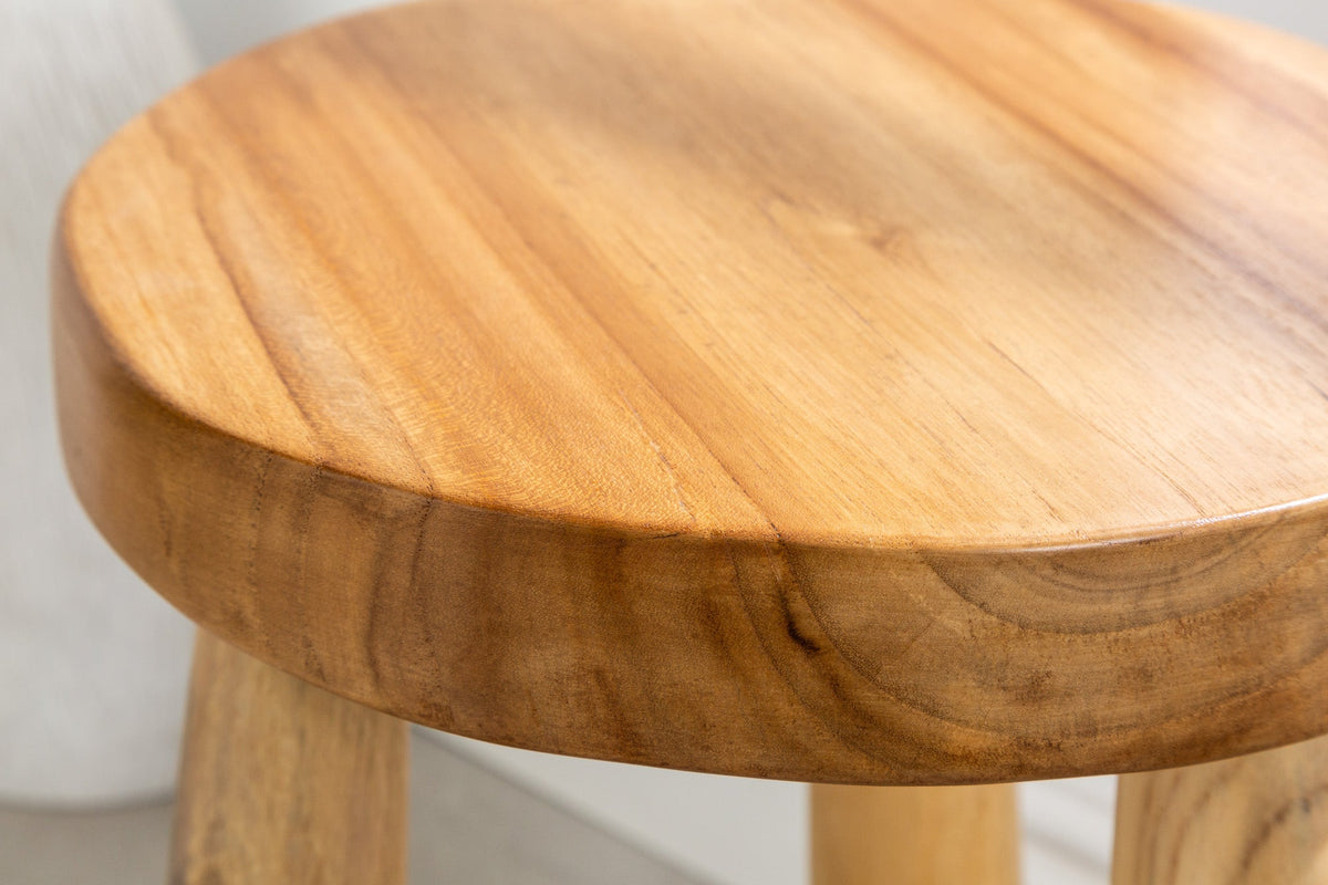 bois massif tabouret BALI 45cm naturel rond bois de teck table d'appoint tabouret d'assise table de nuit