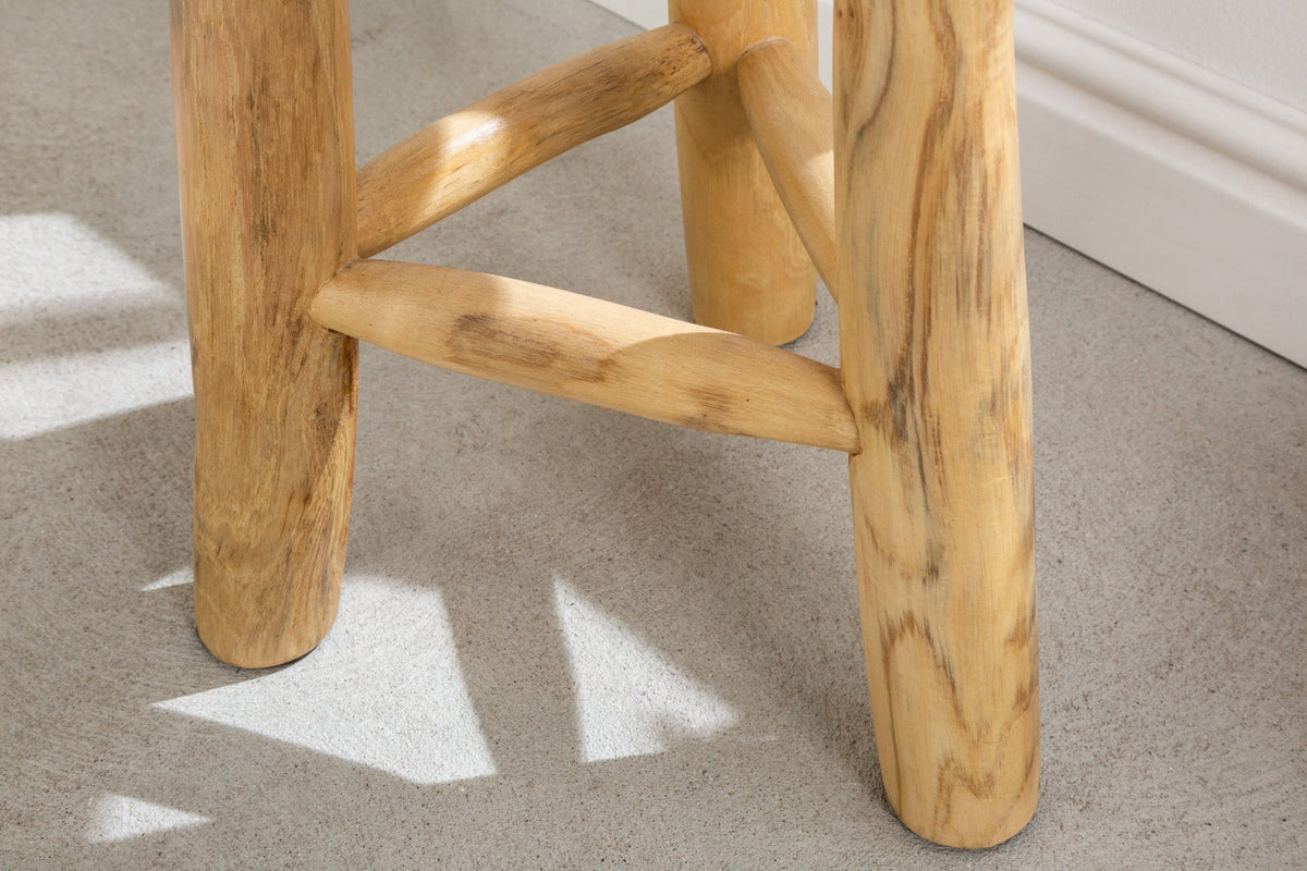 bois massif tabouret BALI 45cm naturel rond bois de teck table d'appoint tabouret d'assise table de nuit