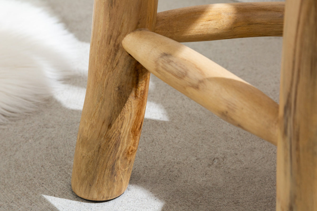 bois massif tabouret BALI 45cm naturel rond bois de teck table d'appoint tabouret d'assise table de nuit