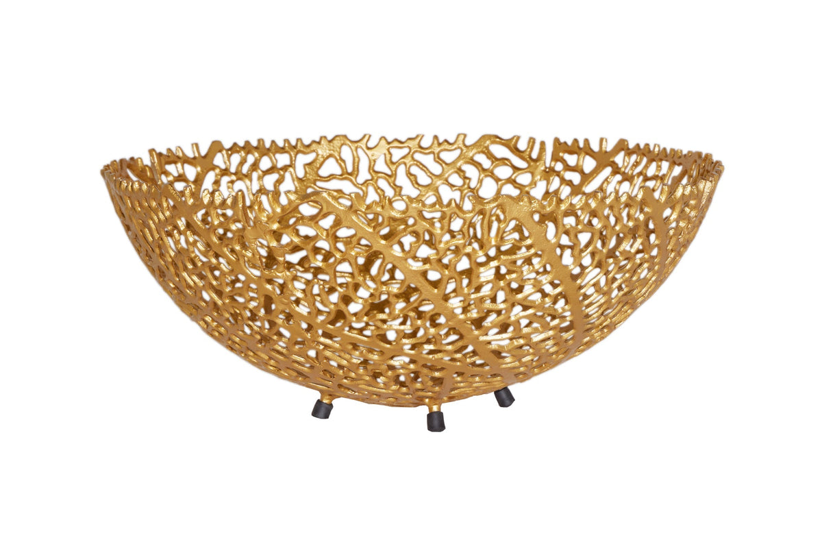 Bol design en filigrane ABSTRACT LEAF 45cm or fait main