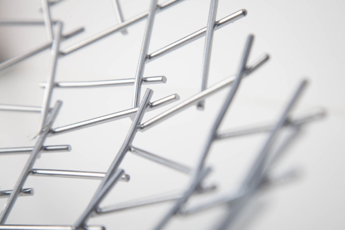 Bol design STRUCTURE 45cm métal thermolaqué argent