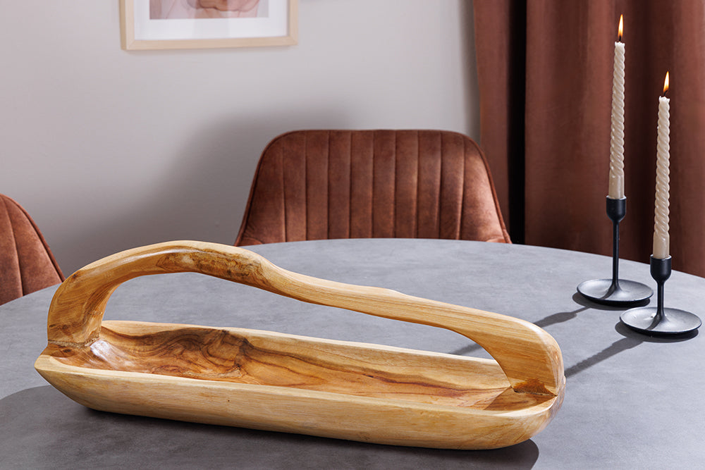 Bol en bois massif BALI 60cm teck avec manche en grain naturel
