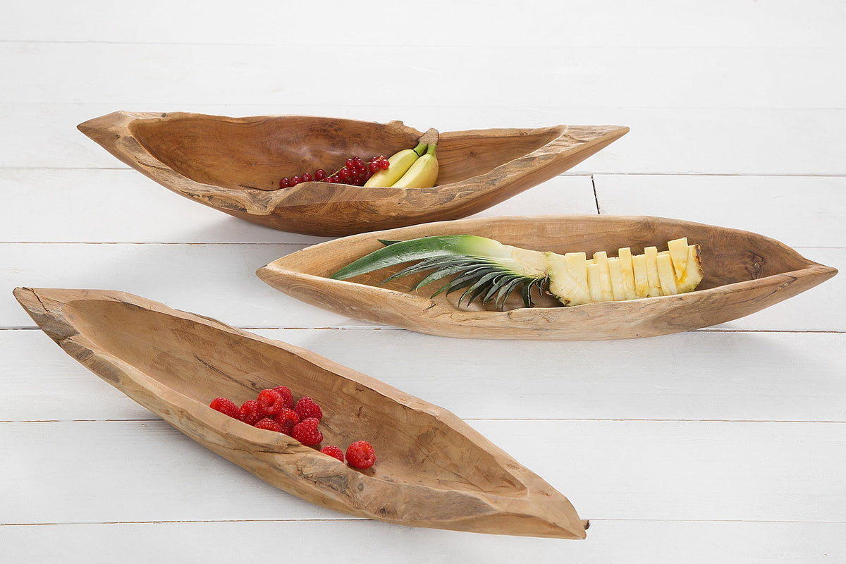 Bol massif NATURE BOAT 60cm loupe de teck naturel