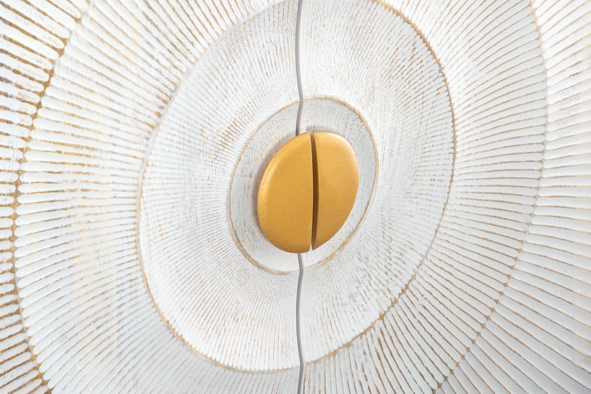 Buffet artisanal GOLDEN SUNSET 180cm pieds métal bois de manguier or blanc