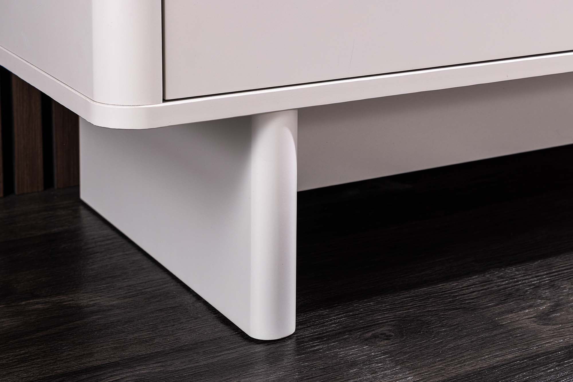 Buffet design SAVOY 150cm céramique marbre blanc cachemire avec six tiroirs
