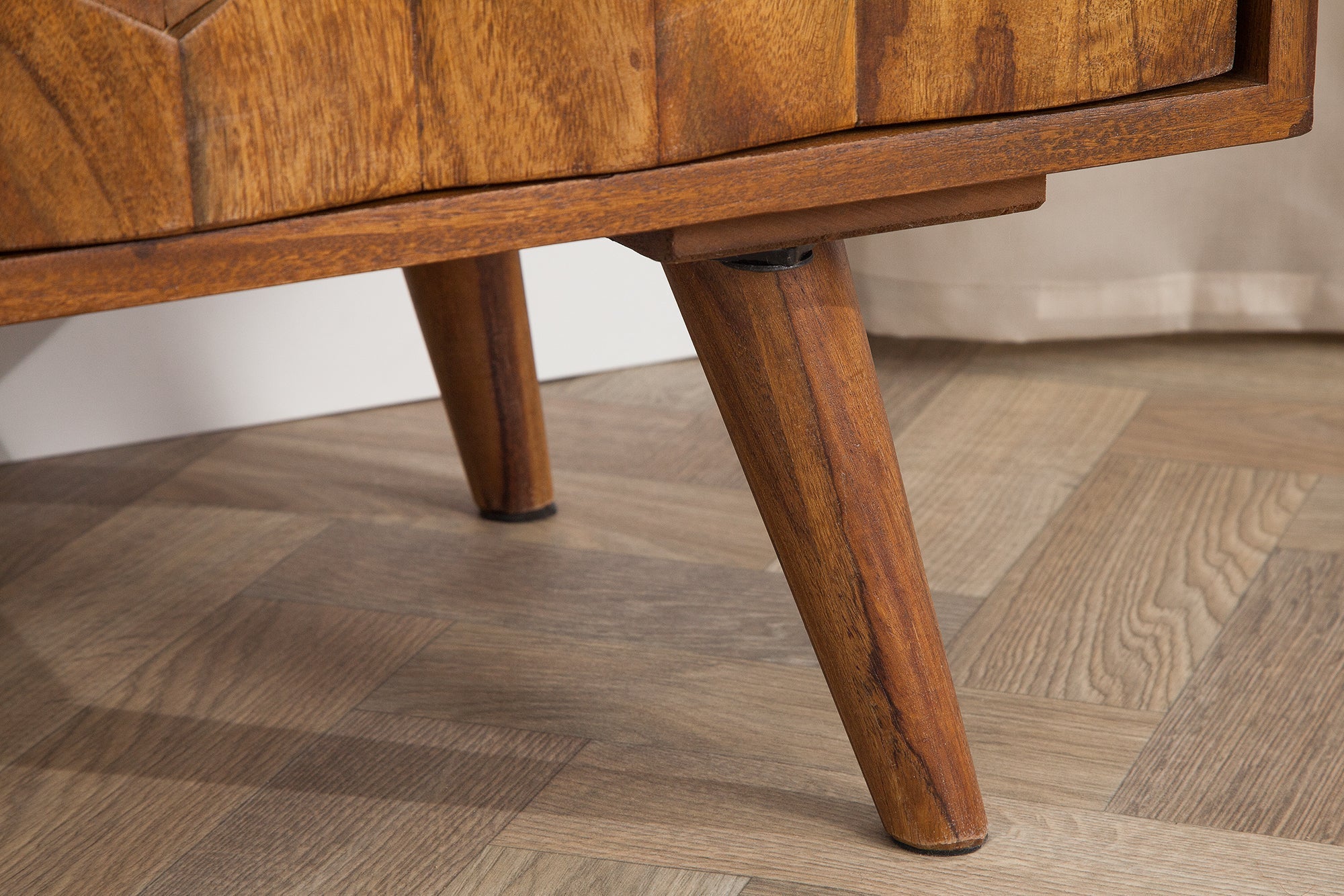 Buffet en bois massif MYSTIC LIVING 145cm commode finition pierre de Sheesham marron
