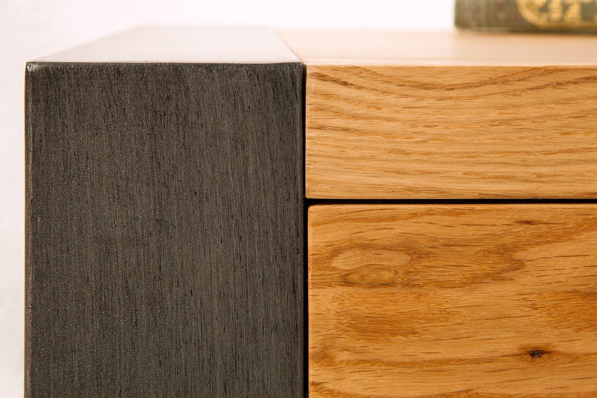 Buffet en bois massif THOR 200 cm avec tiroirs chêne sauvage naturel métal huilé noir