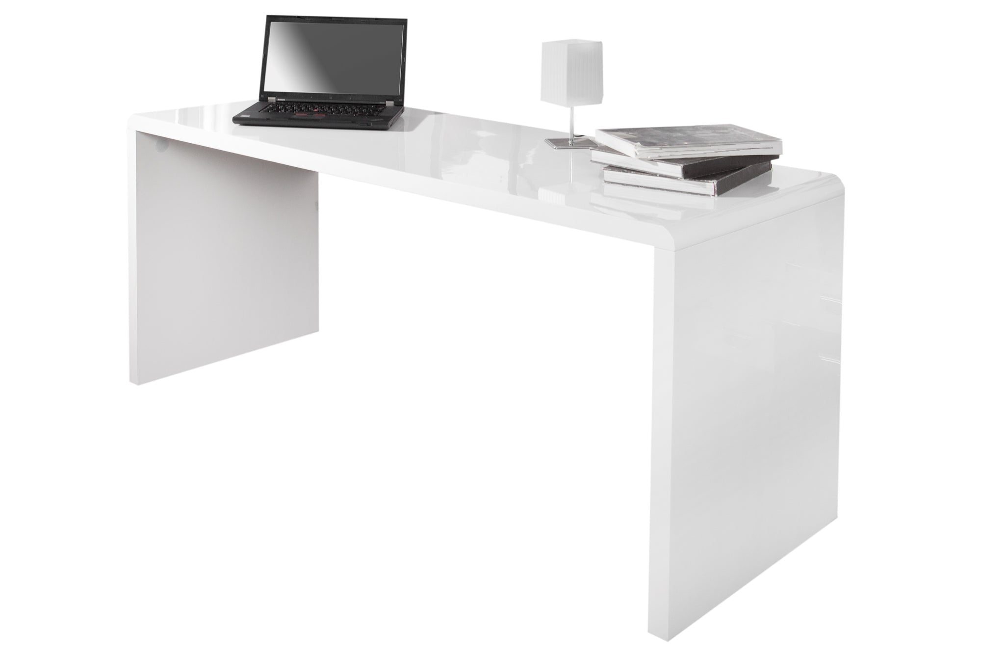 Bureau design FAST TRADE 160cm table d’ordinateur blanc brillant