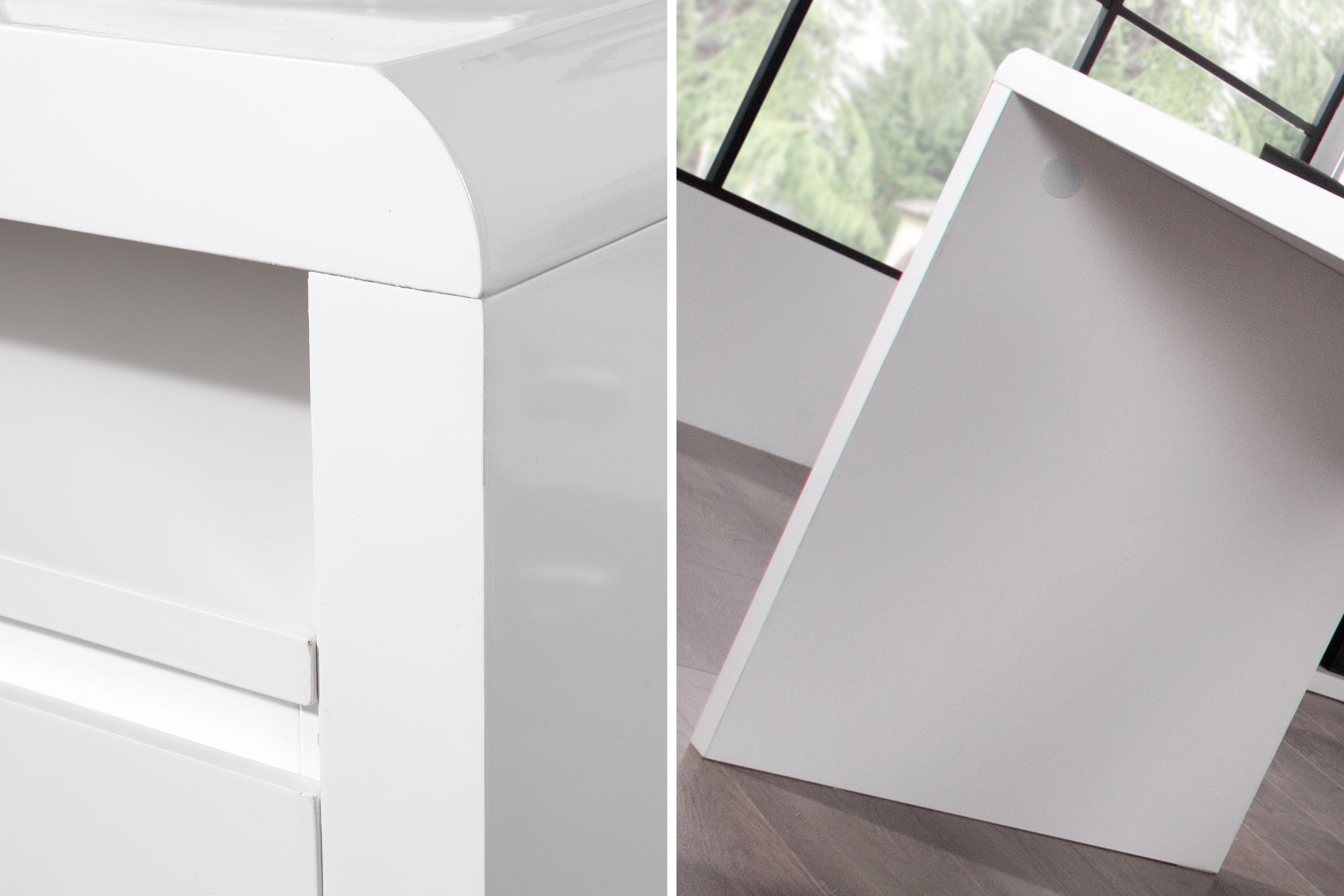 Bureau design FAST TRADE 160cm table d’ordinateur blanc brillant