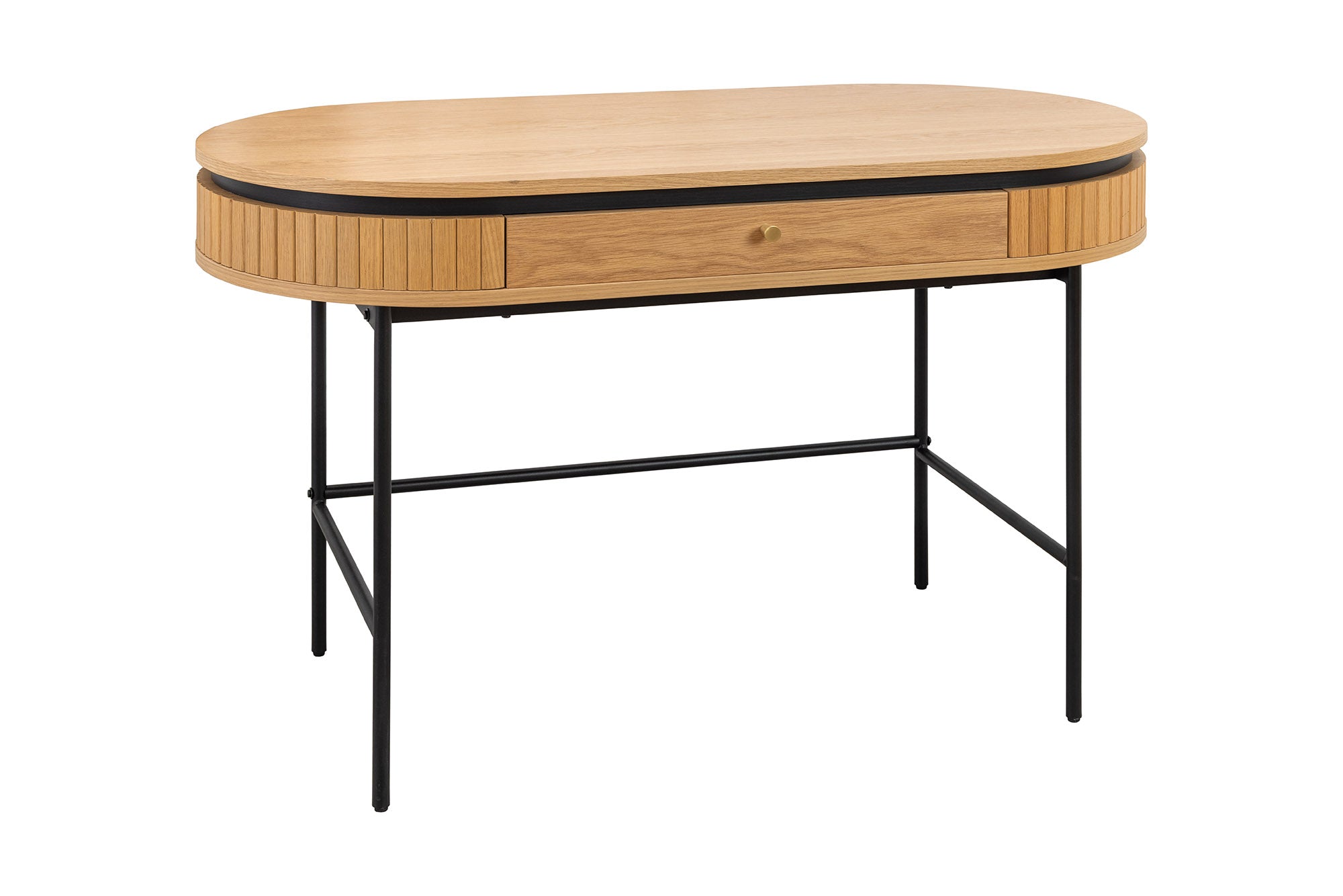 Bureau moderne ATELIER table console 120cm chêne naturel noir avec tiroir