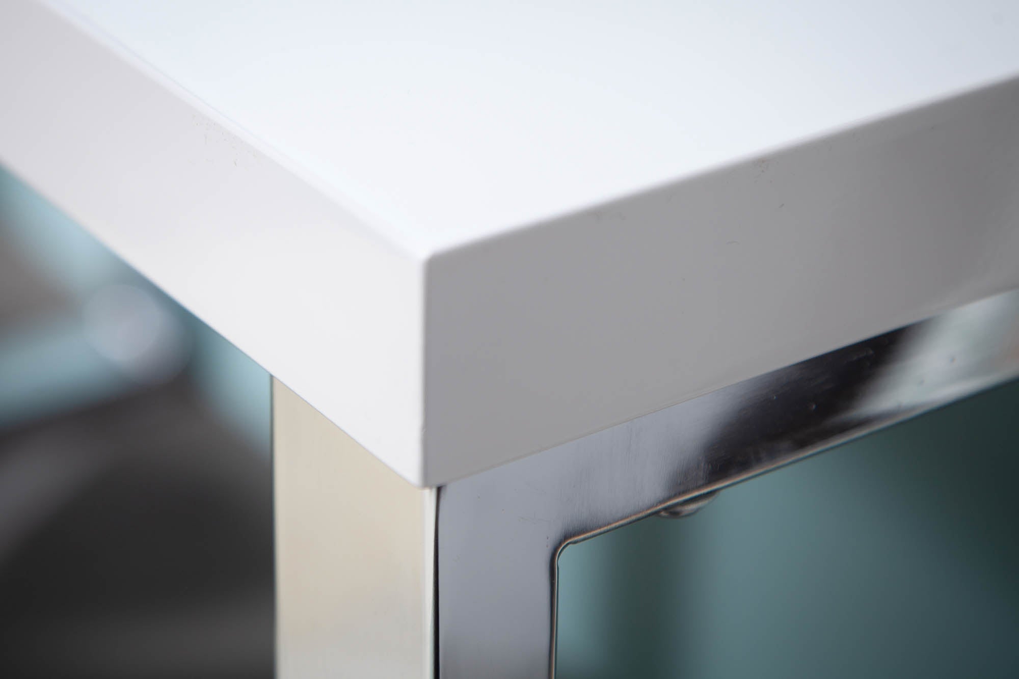 Bureau moderne WHITE DESK Table de bureau blanc brillant 160 cm