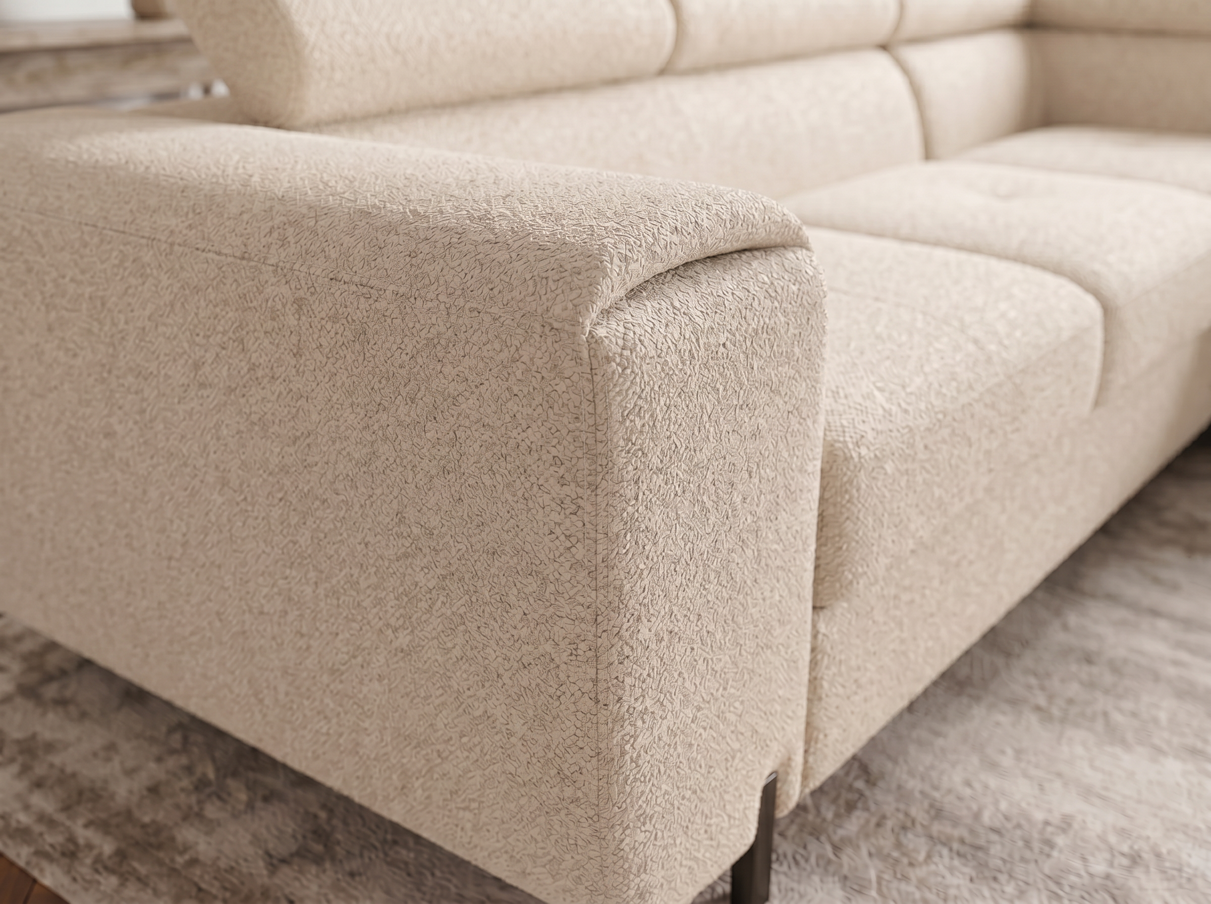 Canapé d'angle convertible Iéna – Boucle beige – photo 8