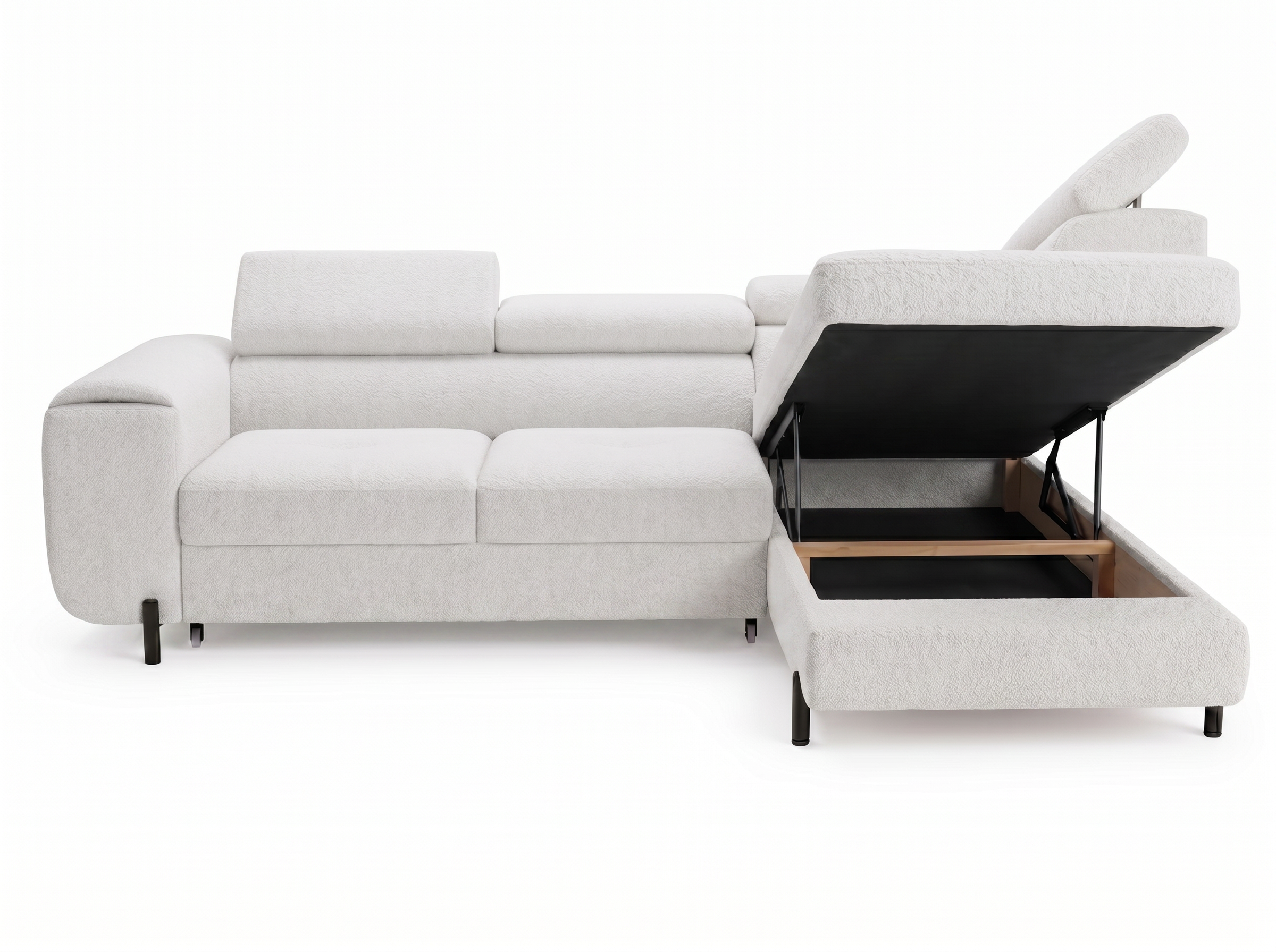 Canapé d'angle convertible Iéna – Boucle blanc – photo 12