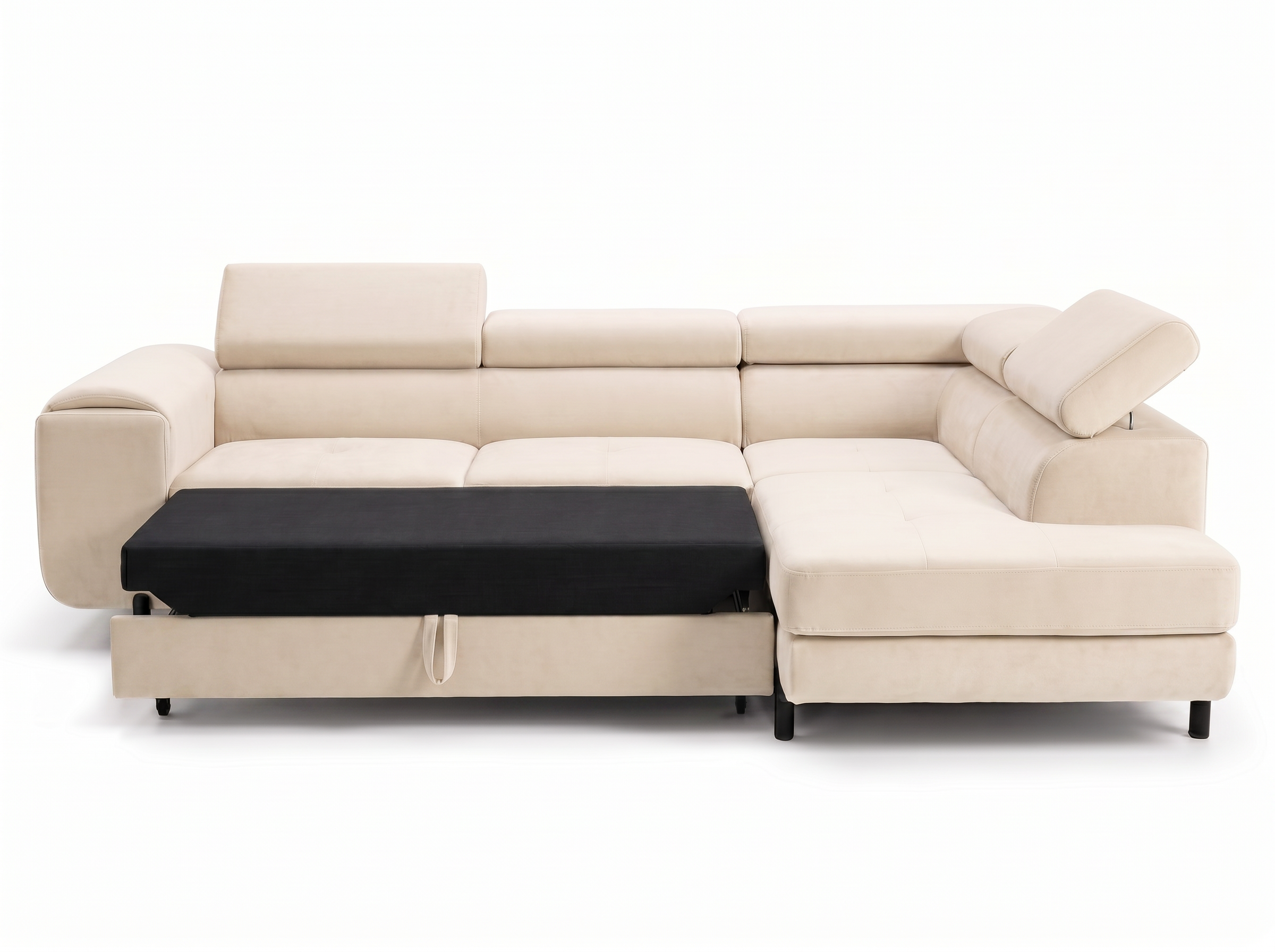 Canapé d'angle convertible Iéna – Velours beige – photo 11