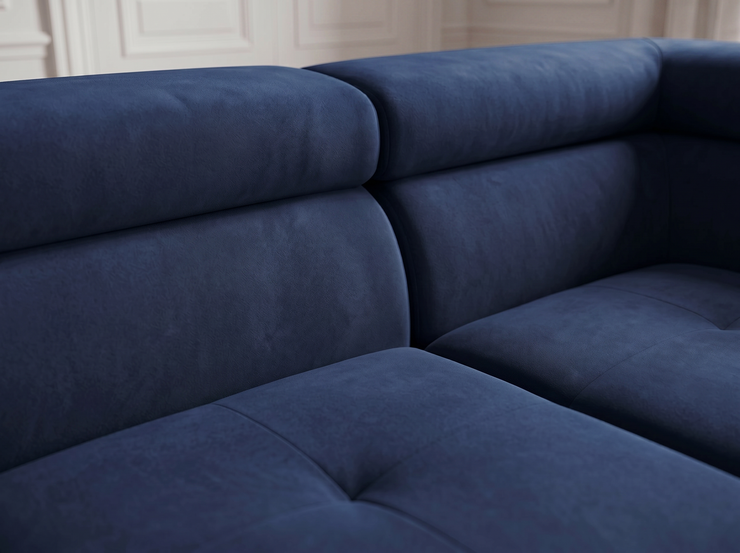 Canapé d'angle convertible Iéna – Velours bleu – photo 8