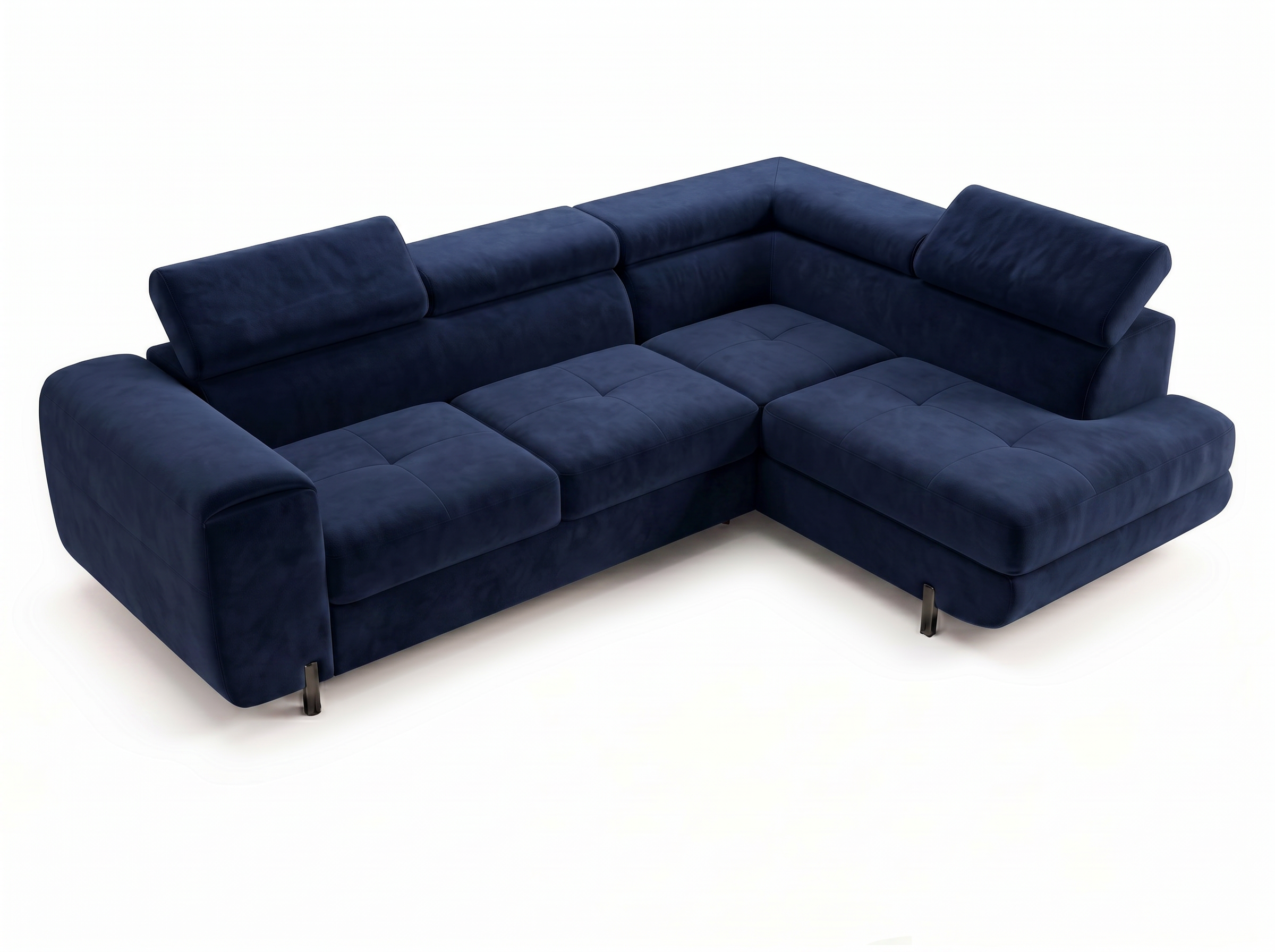 Canapé d'angle convertible Iéna – Velours bleu – photo 10