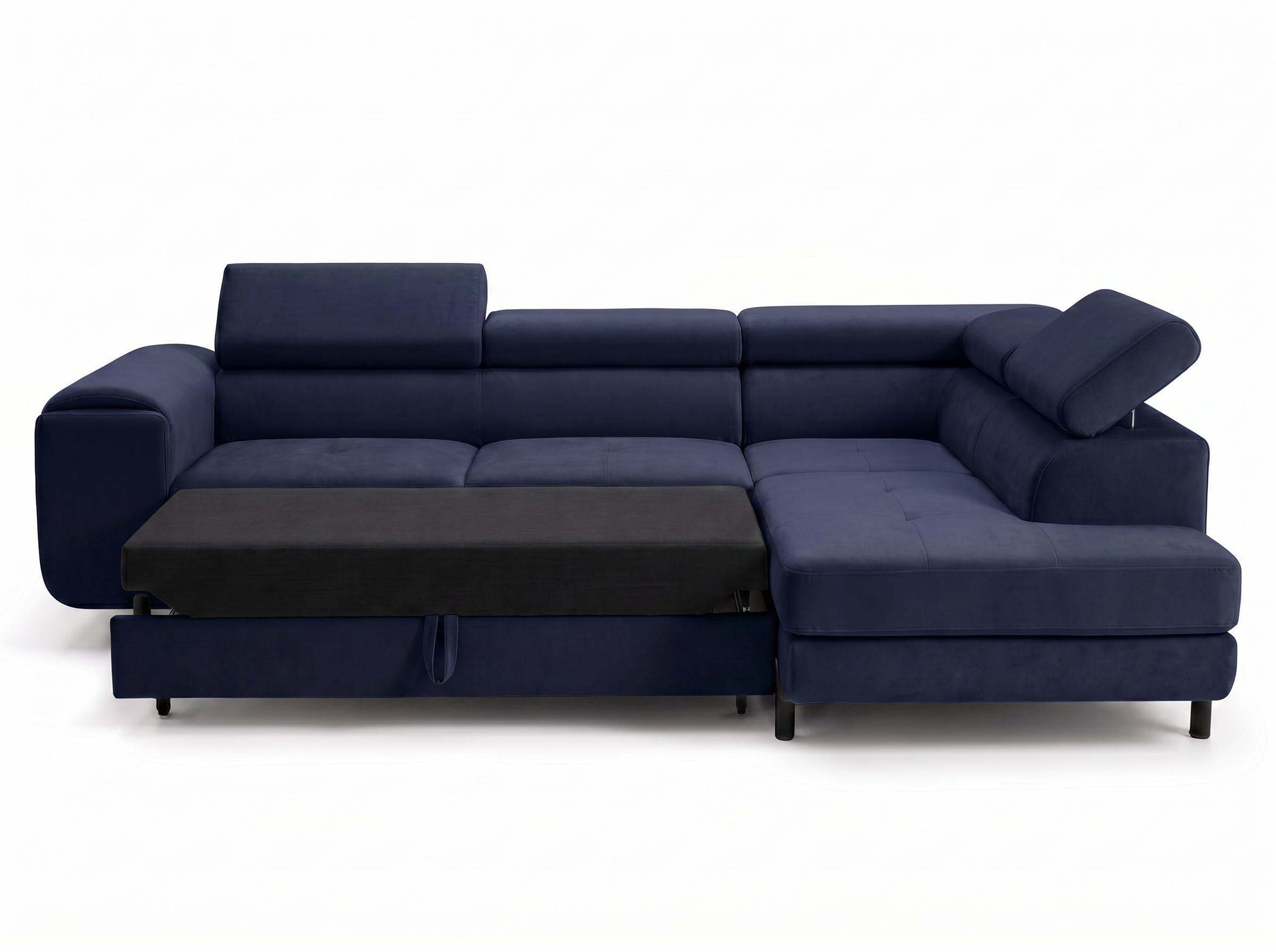 Canapé d'angle convertible Iéna – Velours bleu – photo 12