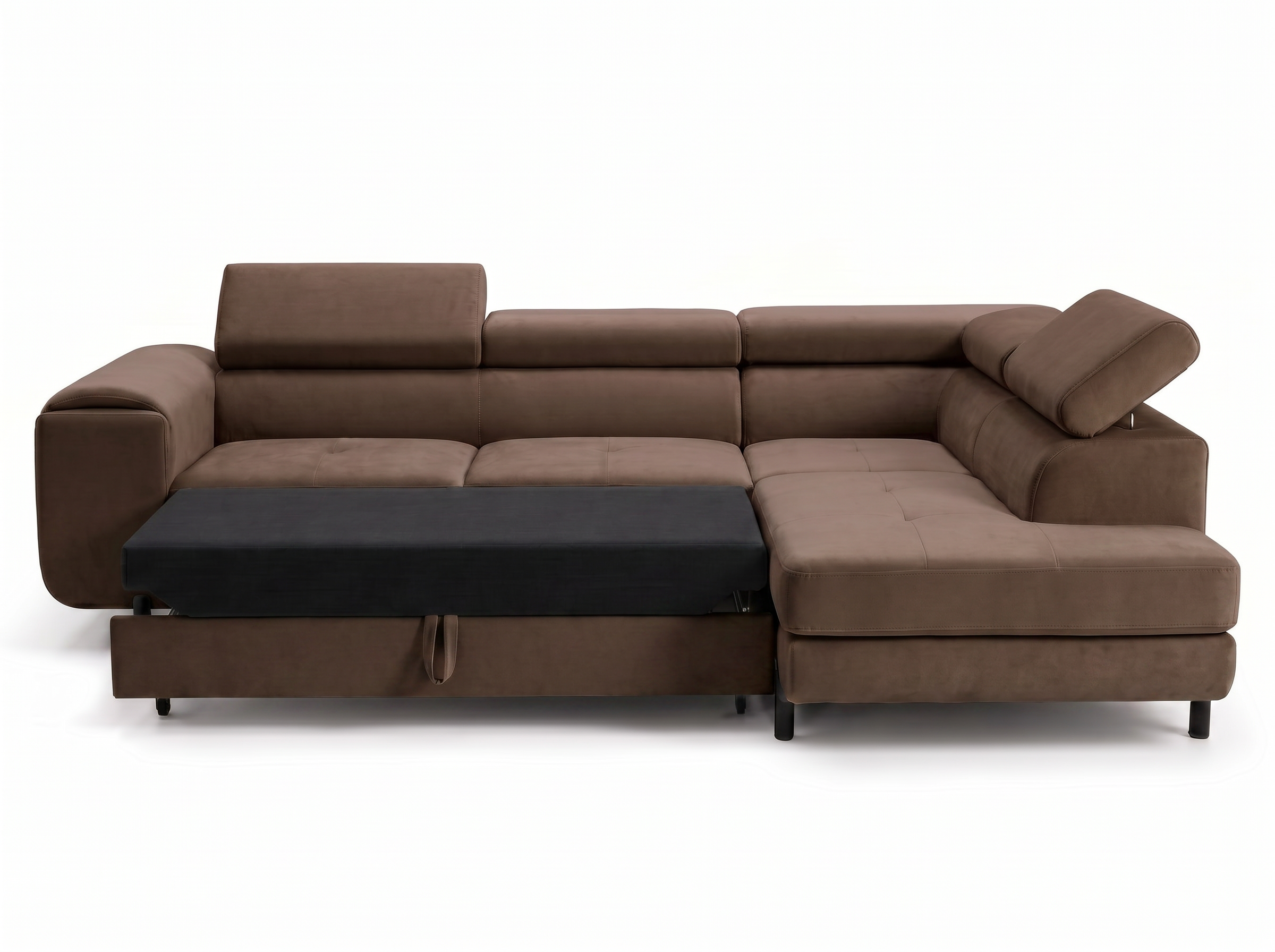 Canapé d'angle convertible Iéna – Velours marron – photo 11