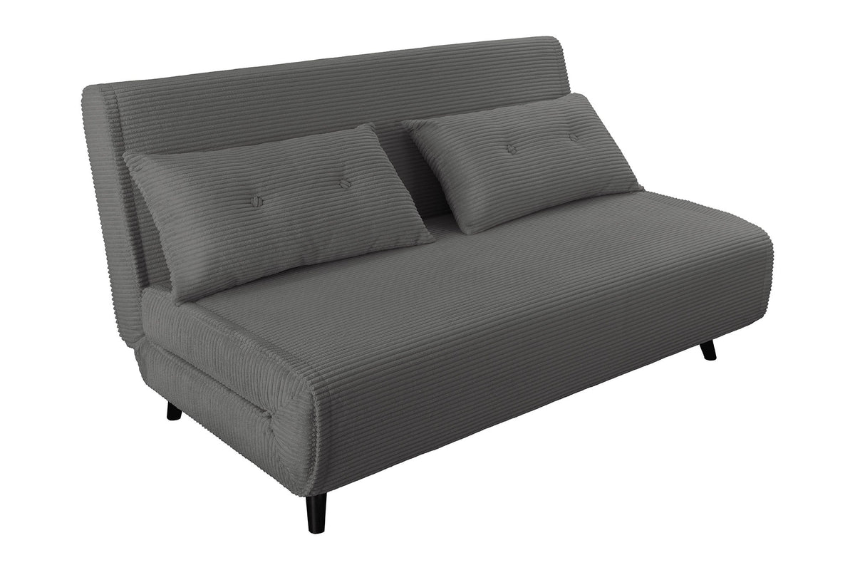 Canapé convertible 2 places SMART MULTIFUNCTION 140cm gris Cord fonction lit coussin