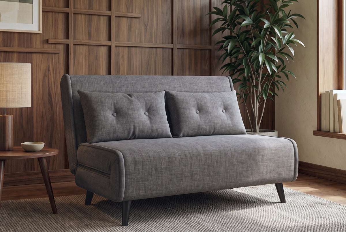 Canapé convertible 2 places SMART MULTIFUNCTION 140cm gris Vogue soie velours