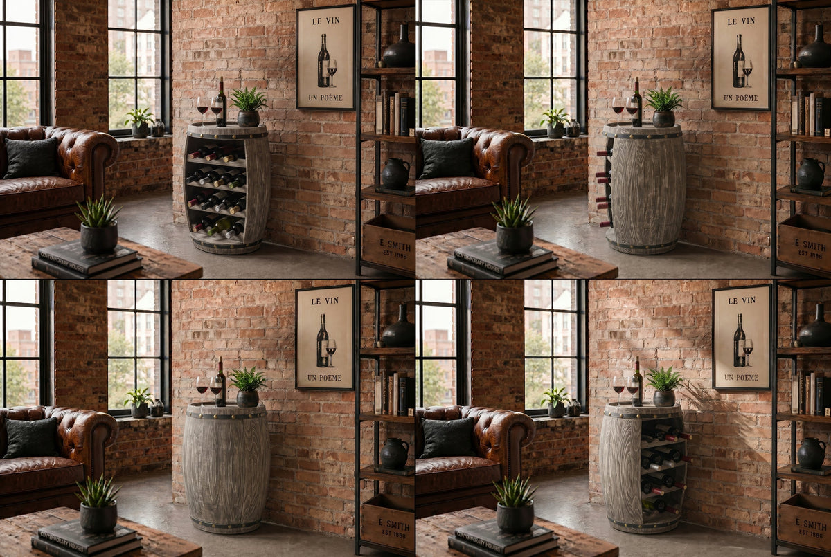 Casier à vin authentique BODEGA 65cm tonneau à vin en pin naturel Shabby Chic