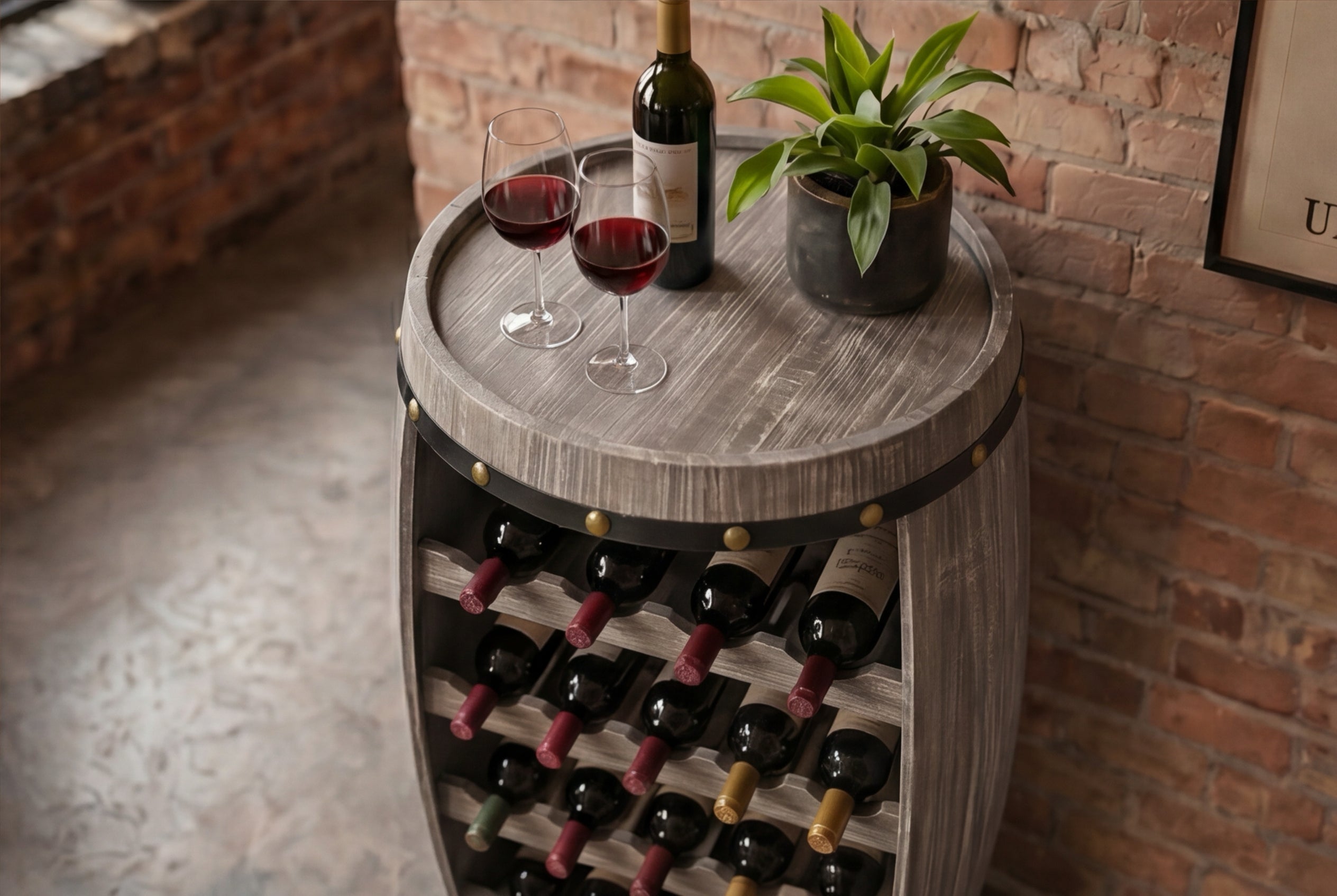 Casier à vin authentique BODEGA 80cm tonneau à vin en pin naturel Shabby Chic
