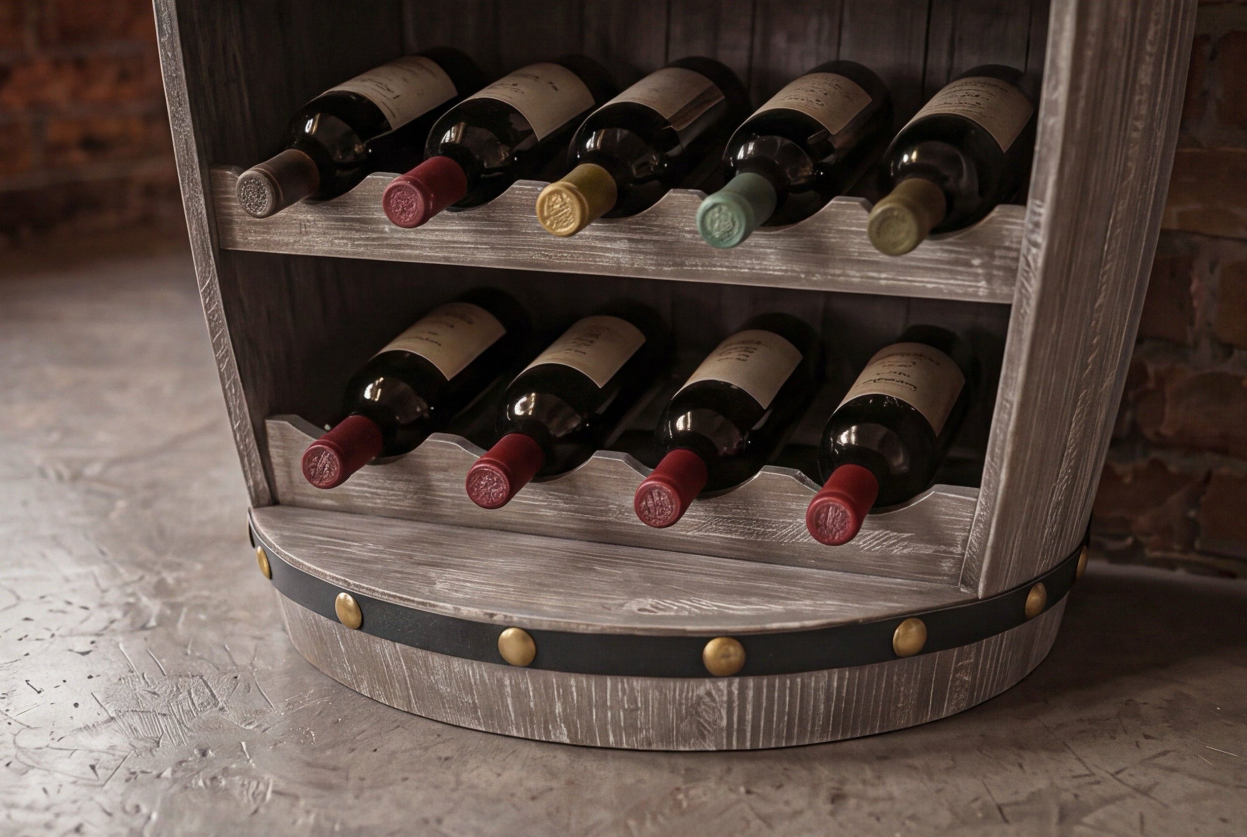 Casier à vin authentique BODEGA 80cm tonneau à vin en pin naturel Shabby Chic