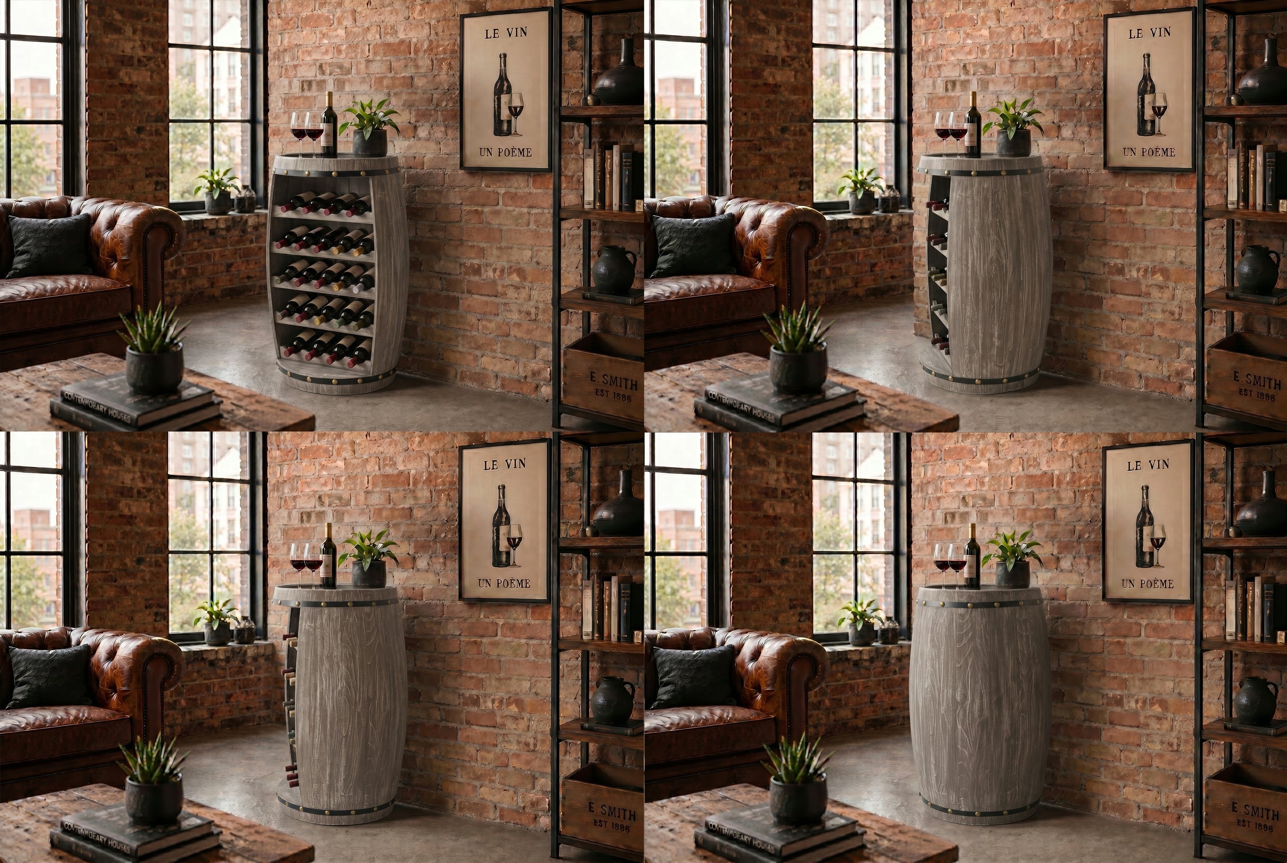 Casier à vin authentique BODEGA 80cm tonneau à vin en pin naturel Shabby Chic